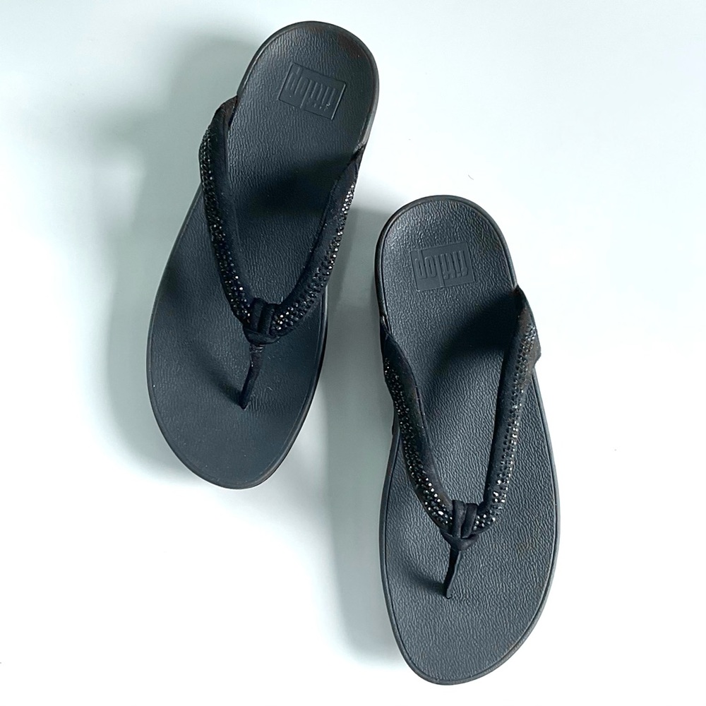 Fitflop, black sparkly flipflops